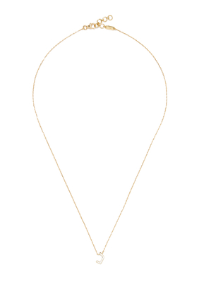 Yellow Gold 'R' Pendant Necklace
